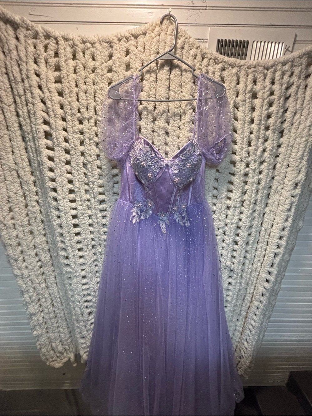 Lavender Embellished Tulle Nightgown - Romantic Women's Sleepwear